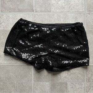Esti Couture Black Sequin Mini Shorts Large